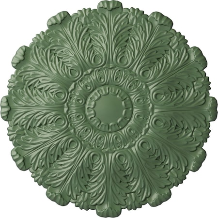 Ekena Millwork Durham Ceiling Medallion (Fits Canopies up to 4 1/4"), Hand-Painted Athenian Green, 31"OD x 1 1/2"P CM31DUAGF
